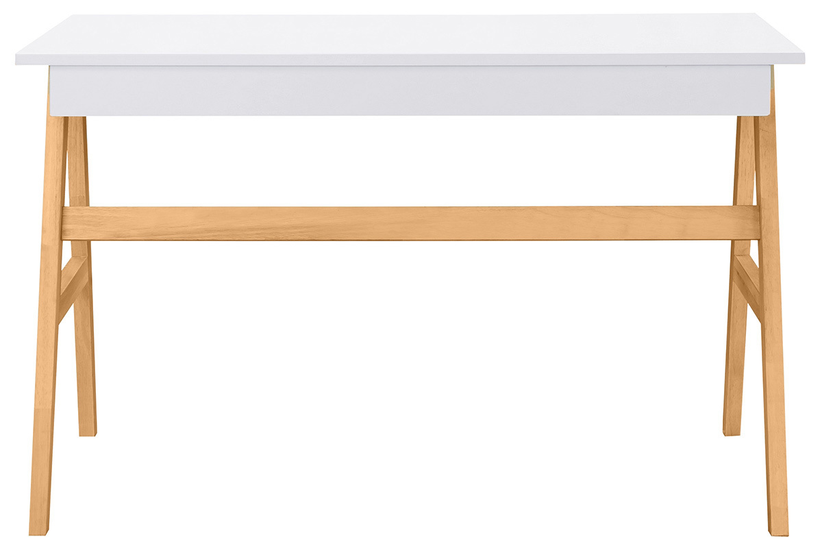 Design-Schreibtisch Wei und Holz BROOK