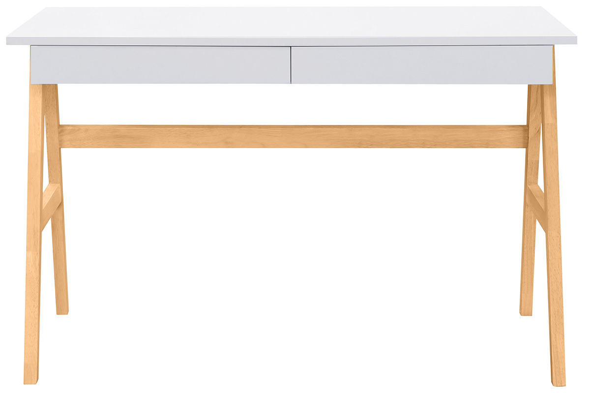 Design-Schreibtisch Wei und Holz BROOK