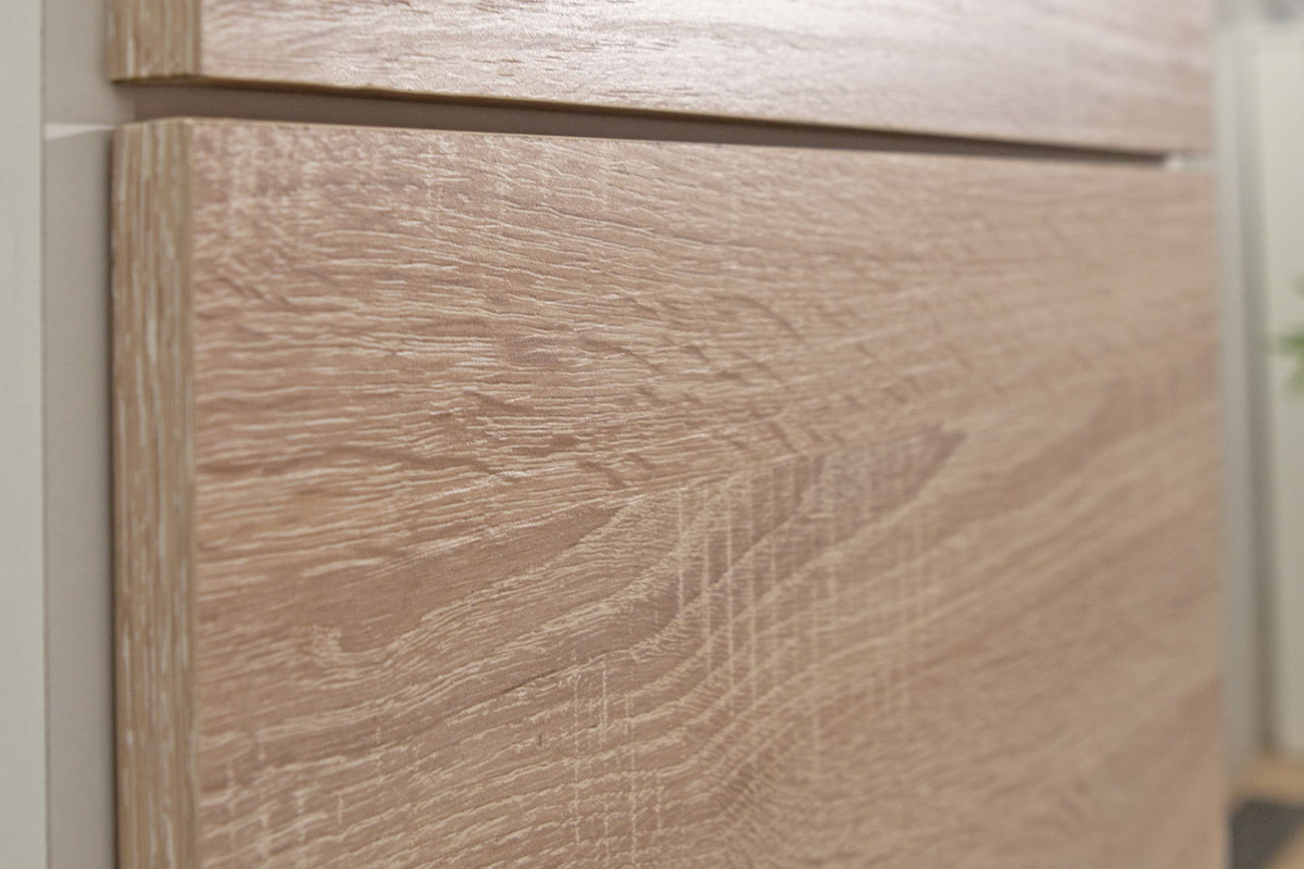 Design-Schuhschrank Holz und Wei 3 Fcher BOBBY