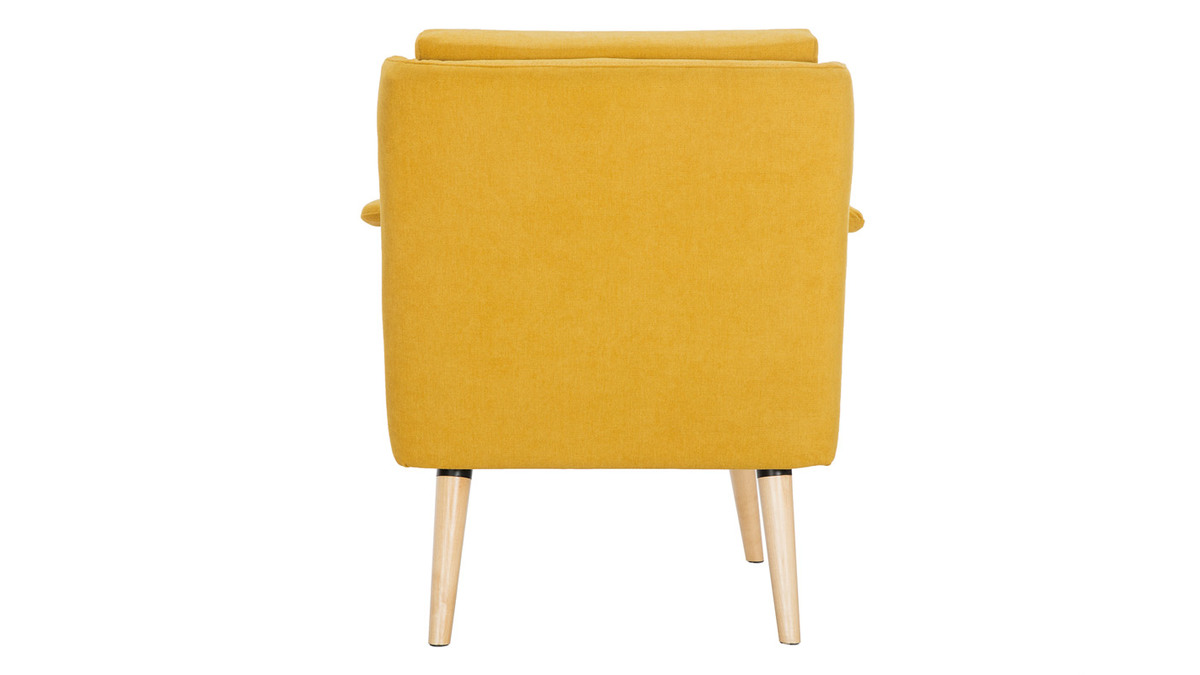 Design-Sessel AEOLA mit senfgelbem Samteffekt