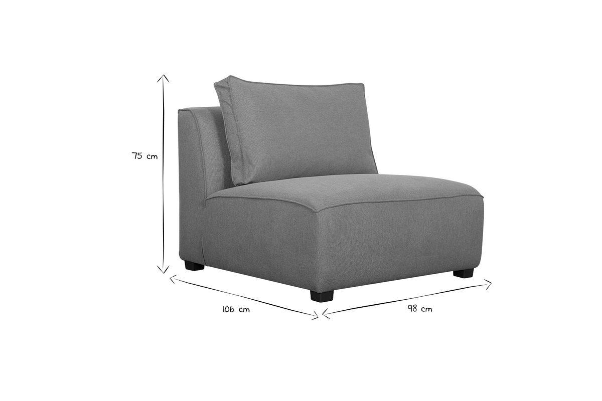 Design-Sessel aus anthrazitgrauem Stoff PLURIEL