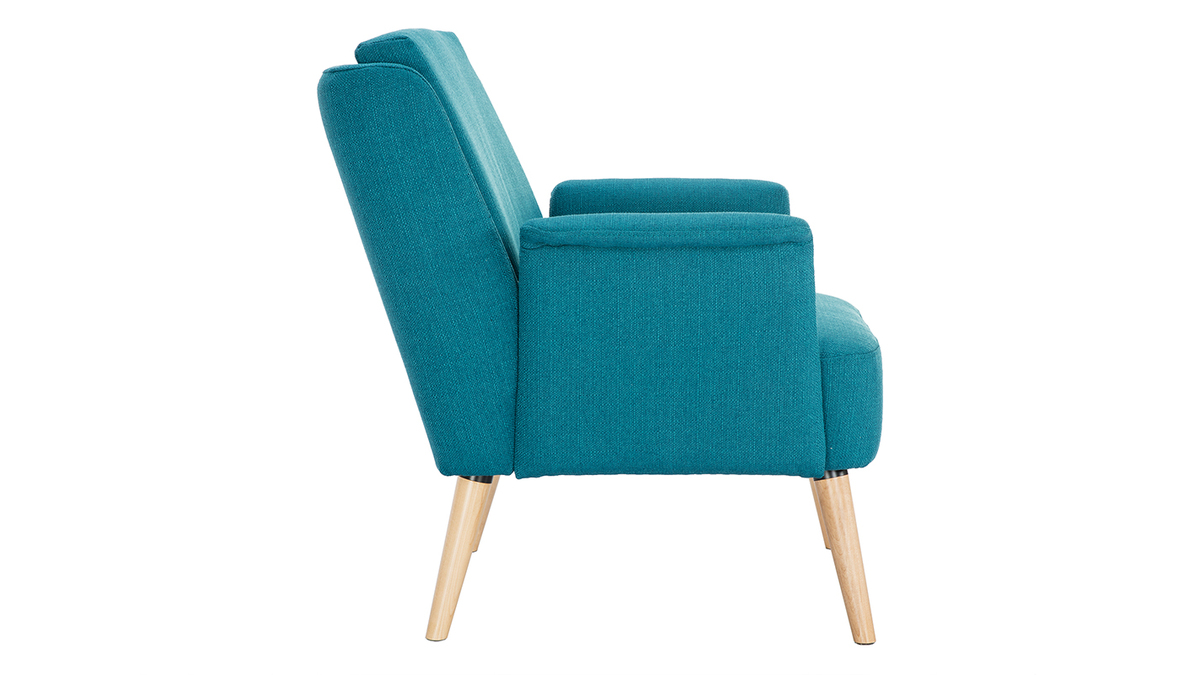 Design-Sessel aus blauem Stoff AEOLA