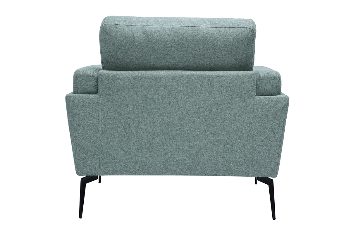 Design-Sessel aus graugrnem Stoff und schwarzem Metall MOSCO