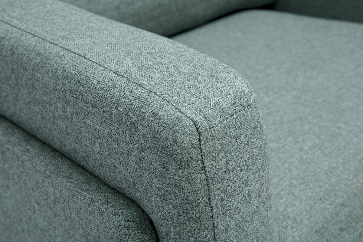 Design-Sessel aus graugrnem Stoff und schwarzem Metall MOSCO