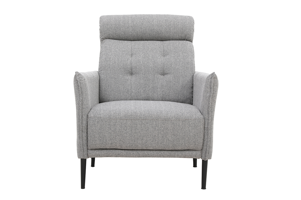 Design-Sessel aus hellgrauem Stoff HIBA