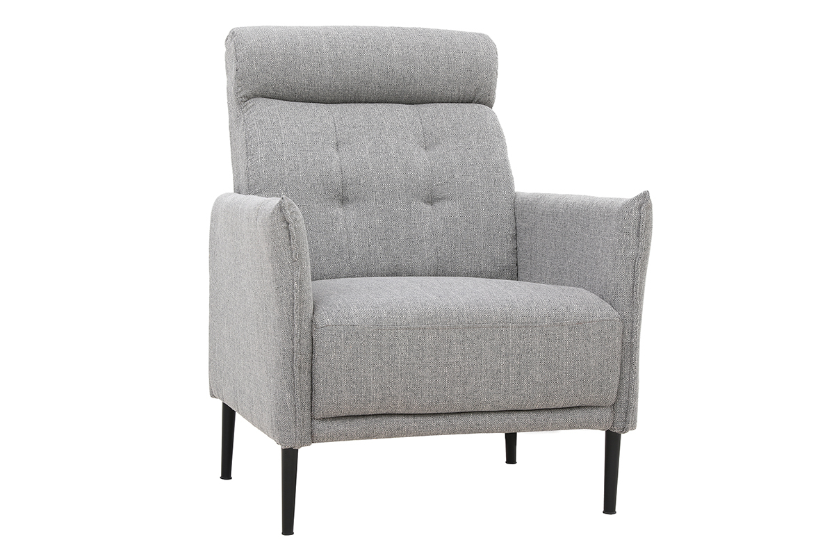 Design-Sessel aus hellgrauem Stoff HIBA