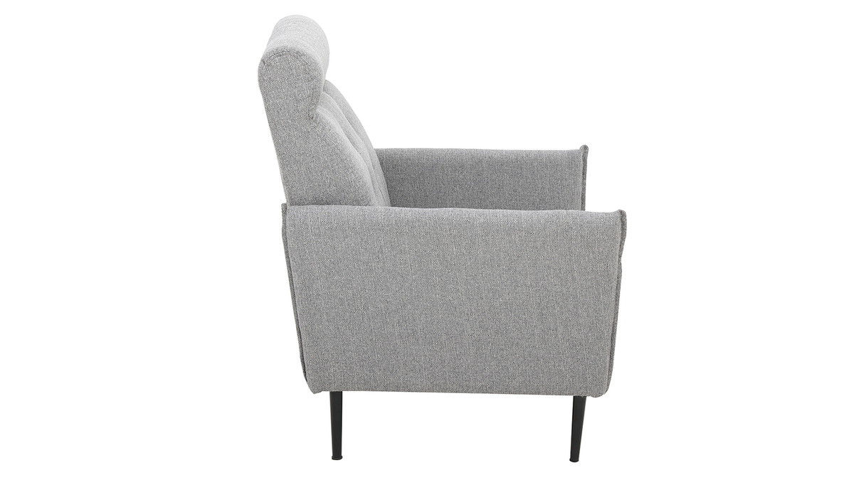 Design-Sessel aus hellgrauem Stoff HIBA
