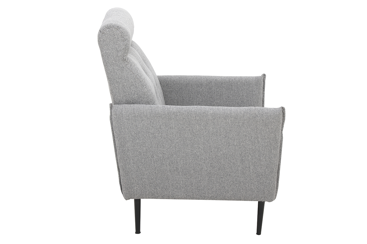 Design-Sessel aus hellgrauem Stoff HIBA