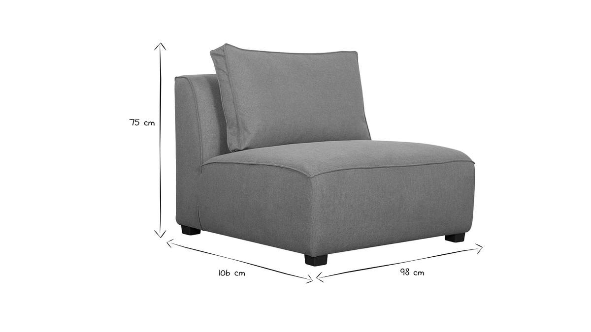 Design-Sessel aus hellgrauem Stoff PLURIEL