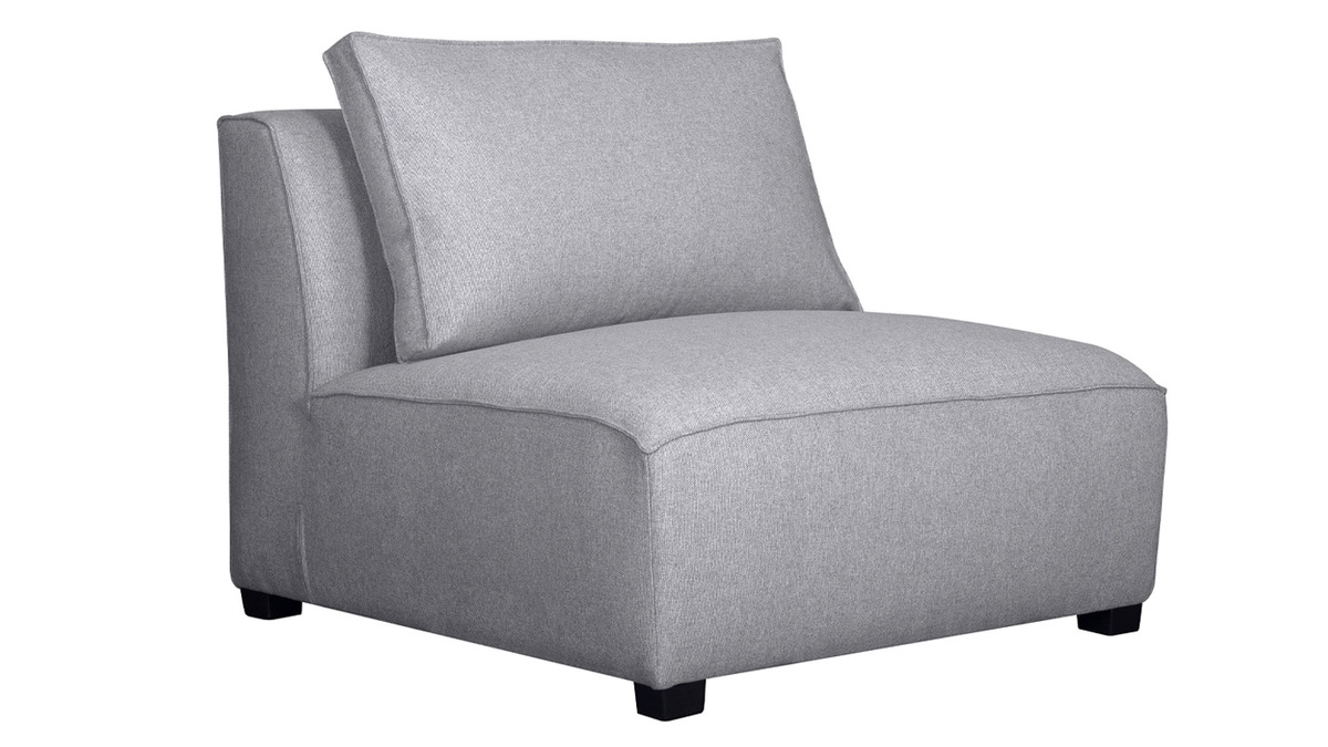 Design-Sessel aus hellgrauem Stoff PLURIEL