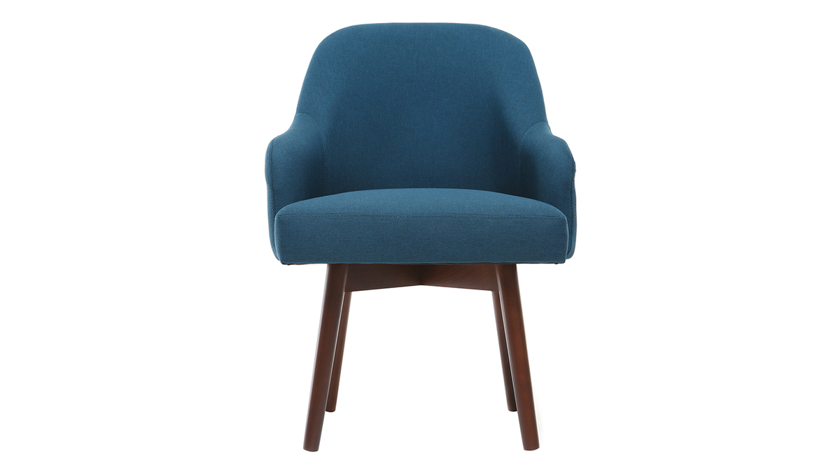 Design-Sessel Blau dunkle Holzbeine MONA