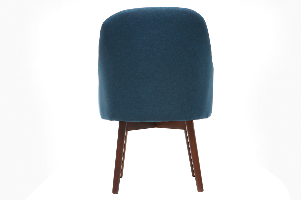 Design-Sessel Blau dunkle Holzbeine MONA