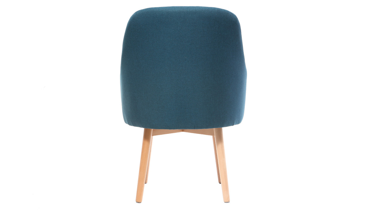 Design-Sessel Blau helle Holzbeine MONA