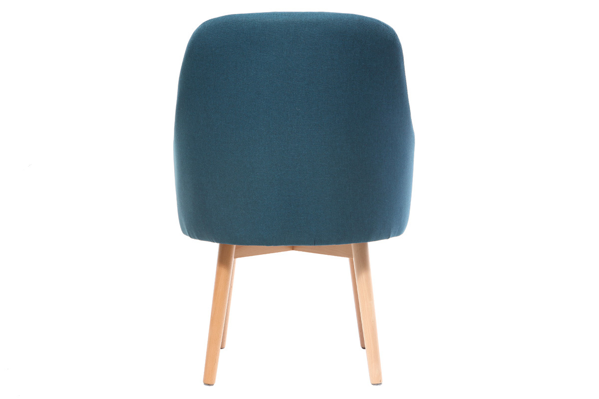 Design-Sessel Blau helle Holzbeine MONA