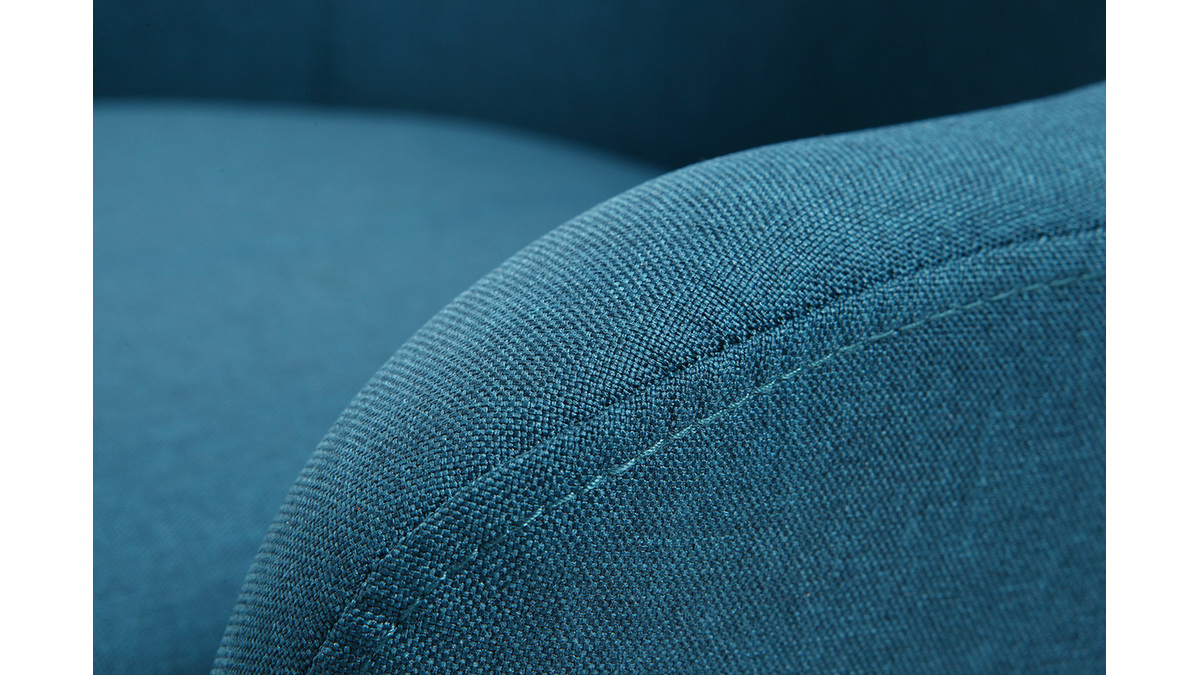 Design-Sessel Blau helle Holzbeine MONA