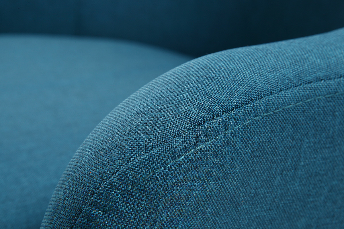 Design-Sessel Blau helle Holzbeine MONA