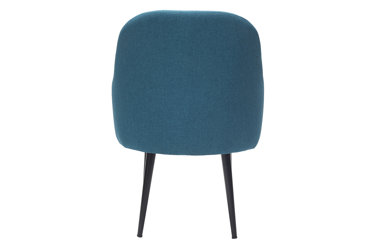 Design-Sessel blaugr�ner Stoff und Metallbeine Schwarz AMON