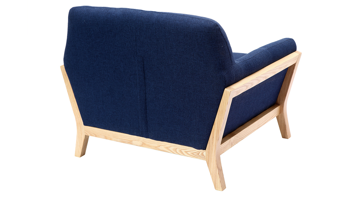 Design-Sessel Dunkelblau und Fe aus Holz YOKO