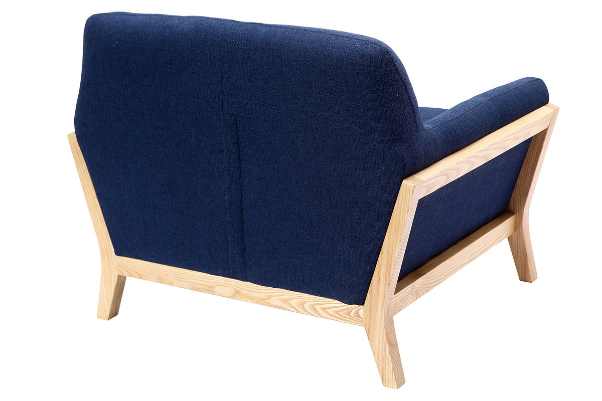 Design-Sessel Dunkelblau und Fe aus Holz YOKO