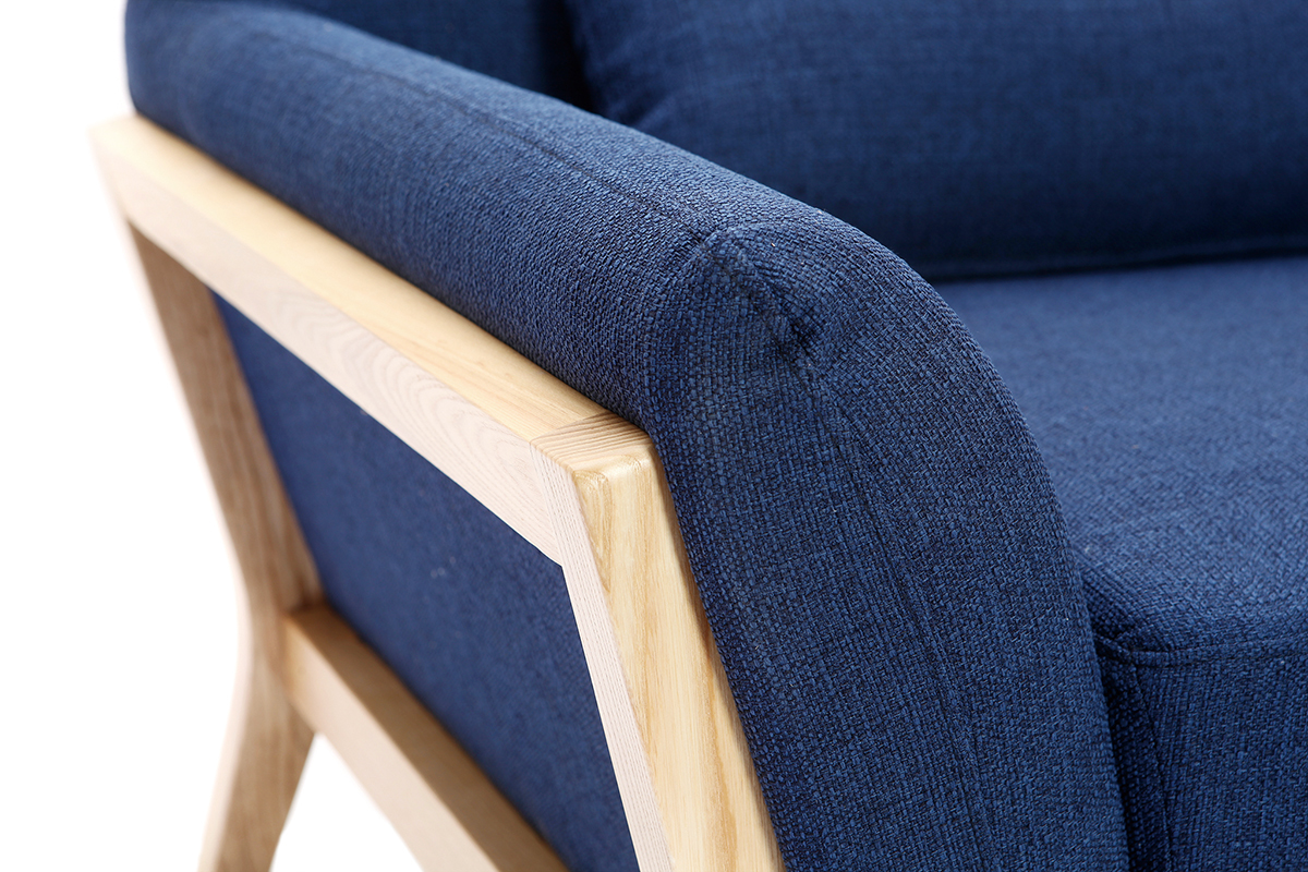 Design-Sessel Dunkelblau und Fe aus Holz YOKO