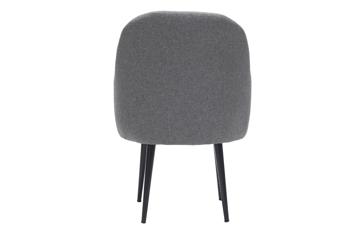 Design-Sessel dunkelgrauer Stoff und Metallbeine Schwarz AMON