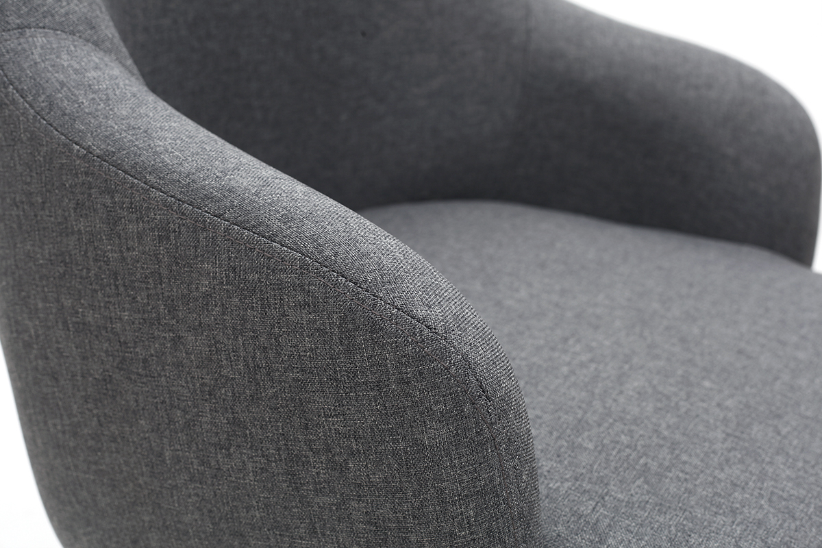 Design-Sessel dunkelgrauer Stoff und Metallbeine Schwarz AMON