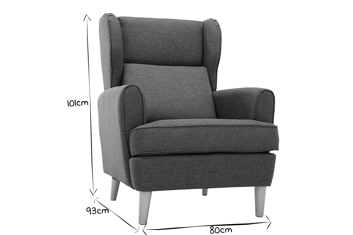 Design-Sessel dunkelgrauer Stoff VIVO