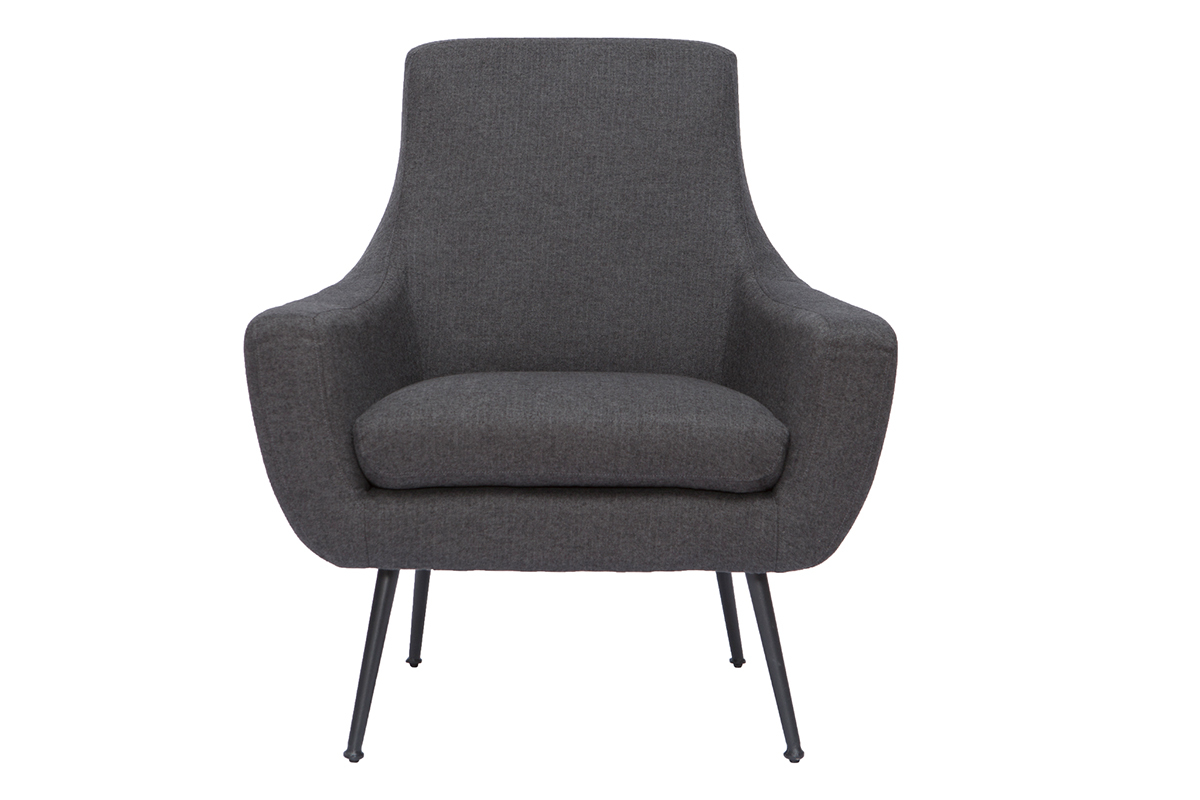 Design-Sessel dunkelgrauer und schwarzes Metall MONTANA