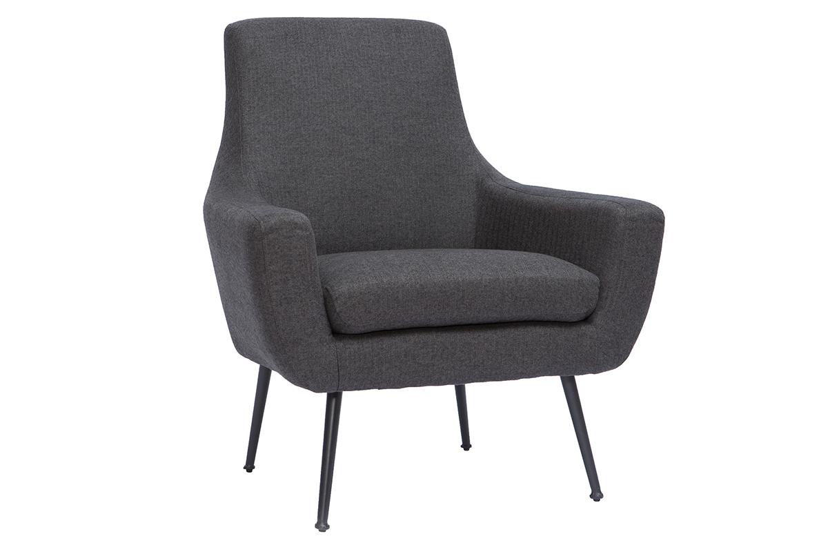 Design-Sessel dunkelgrauer und schwarzes Metall MONTANA