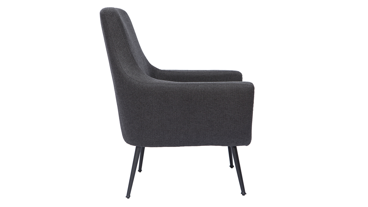 Design-Sessel dunkelgrauer und schwarzes Metall MONTANA