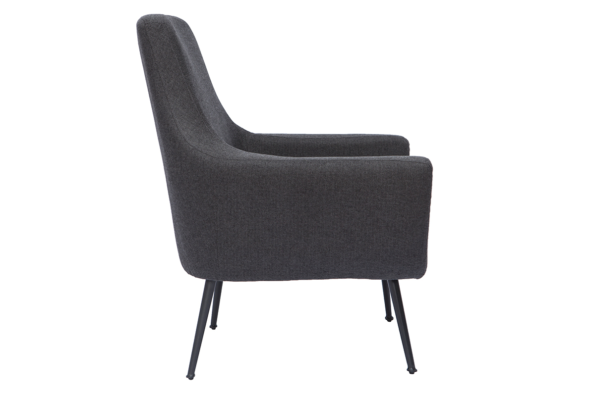 Design-Sessel dunkelgrauer und schwarzes Metall MONTANA