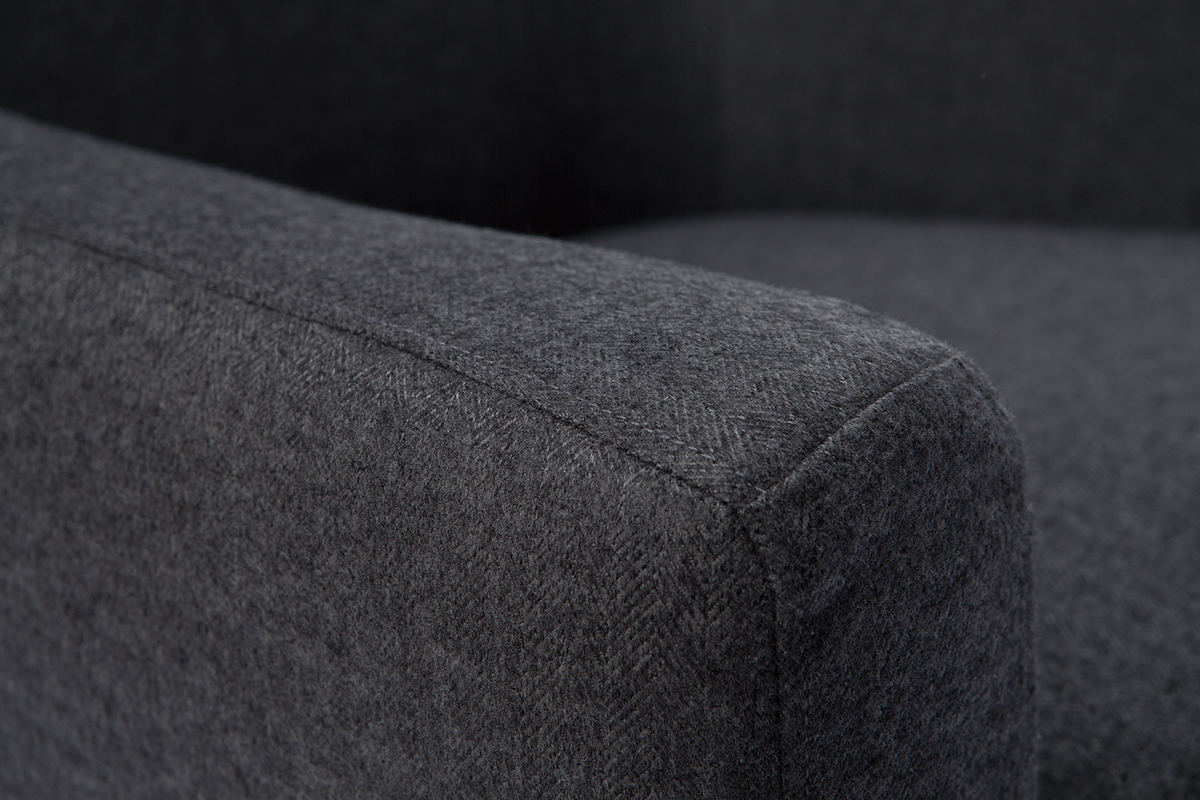 Design-Sessel dunkelgrauer und schwarzes Metall MONTANA