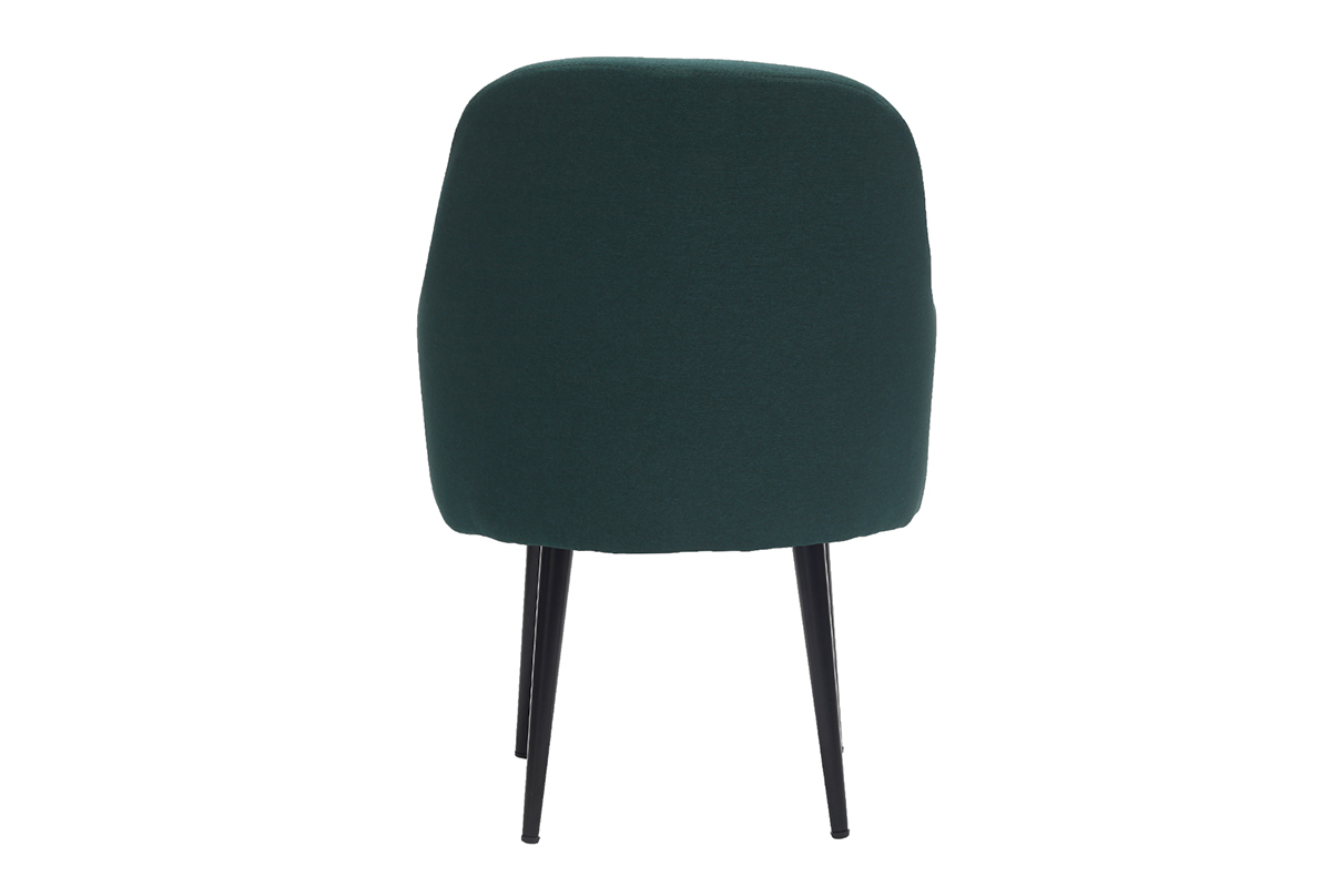 Design-Sessel dunkelgrner Stoff und Metallbeine Schwarz AMON