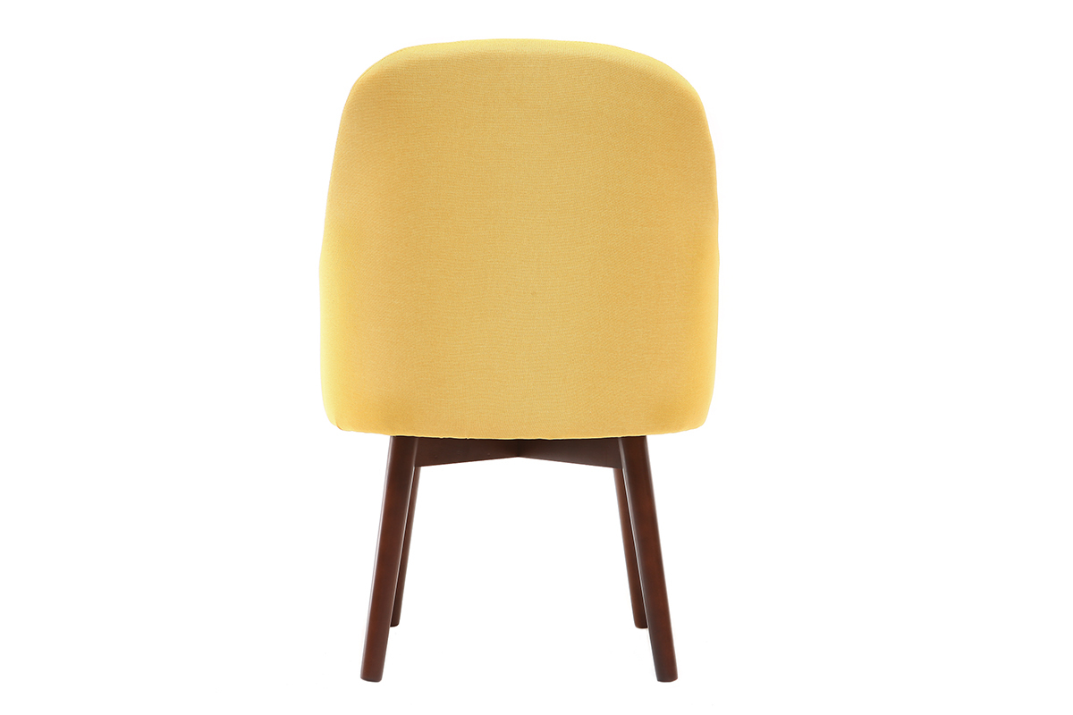 Design-Sessel Gelb dunkle Holzbeine MONA