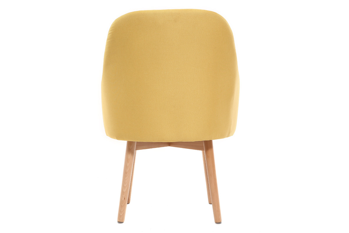 Design-Sessel Gelb helle Holzbeine MONA