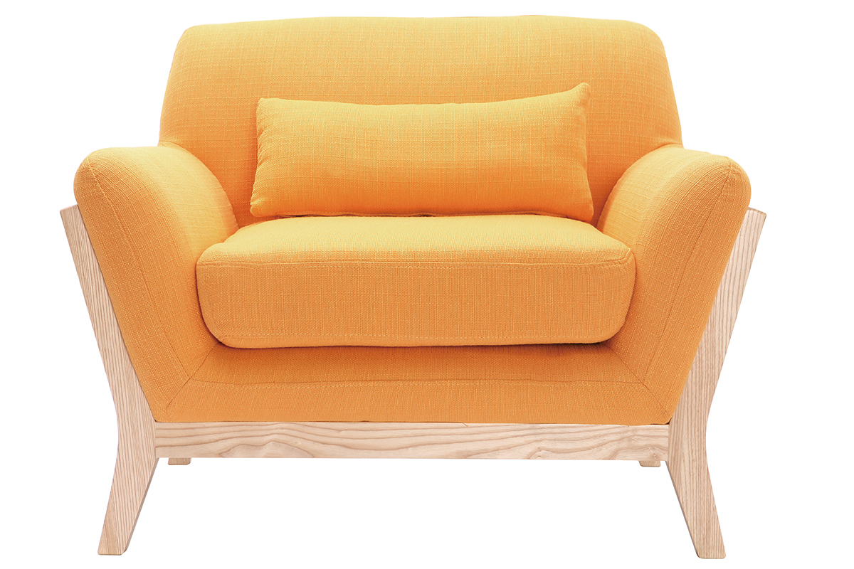 Design-Sessel Gelb Holzbeine YOKO