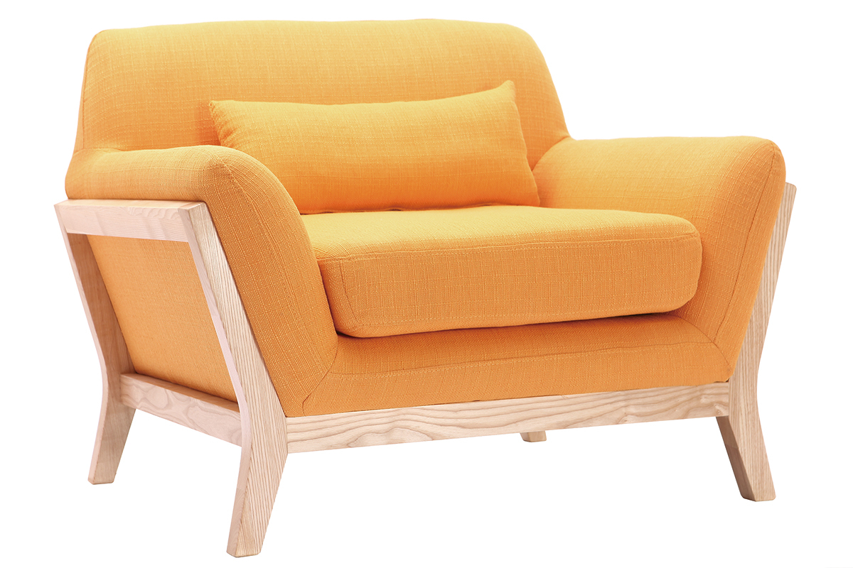 Design-Sessel Gelb Holzbeine YOKO