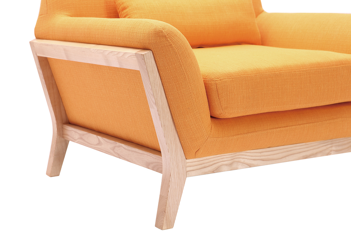 Design-Sessel Gelb Holzbeine YOKO