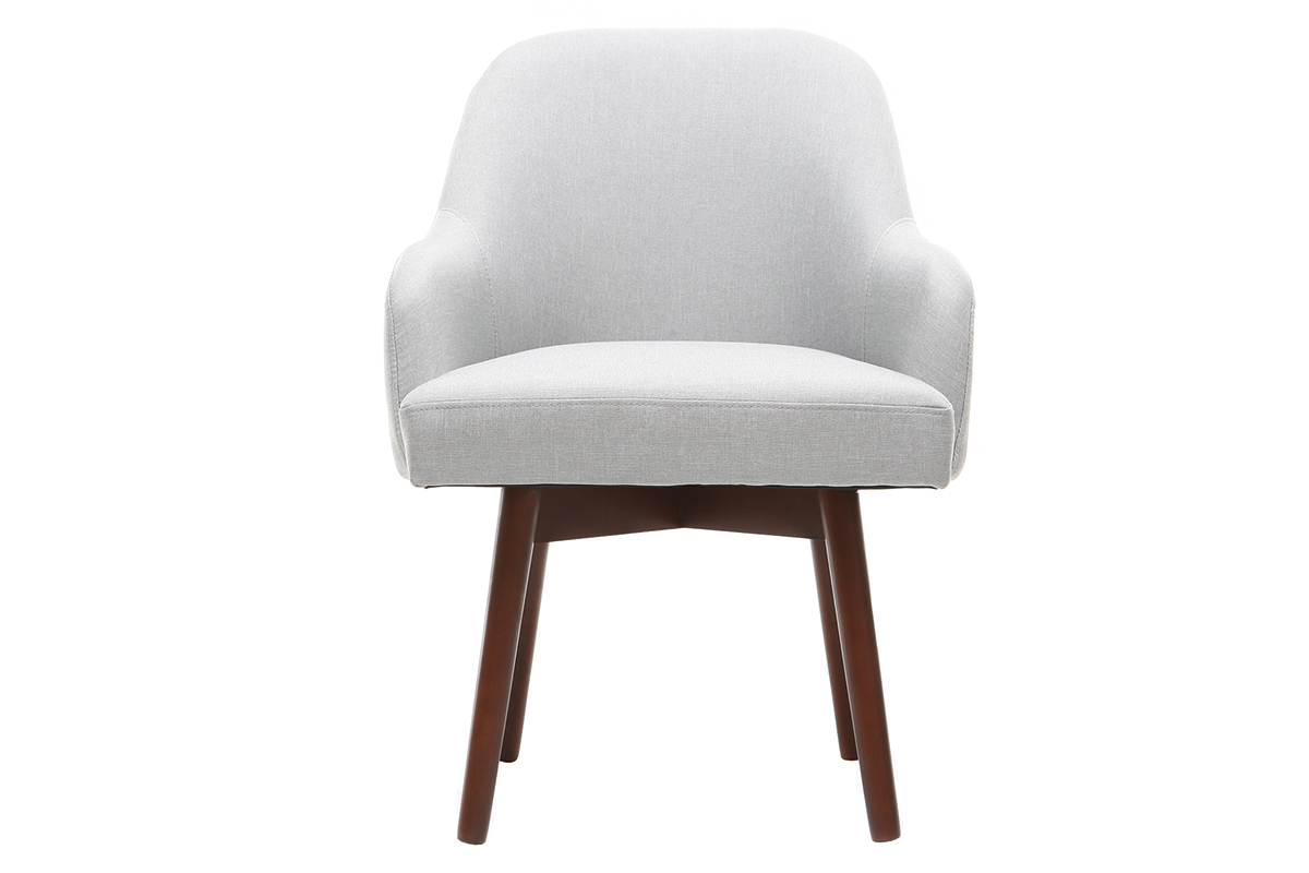Design-Sessel Grau dunkle Holzbeine MONA