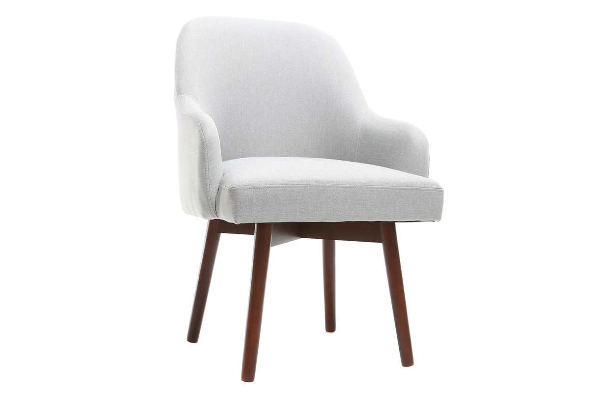 Design-Sessel Grau dunkle Holzbeine MONA