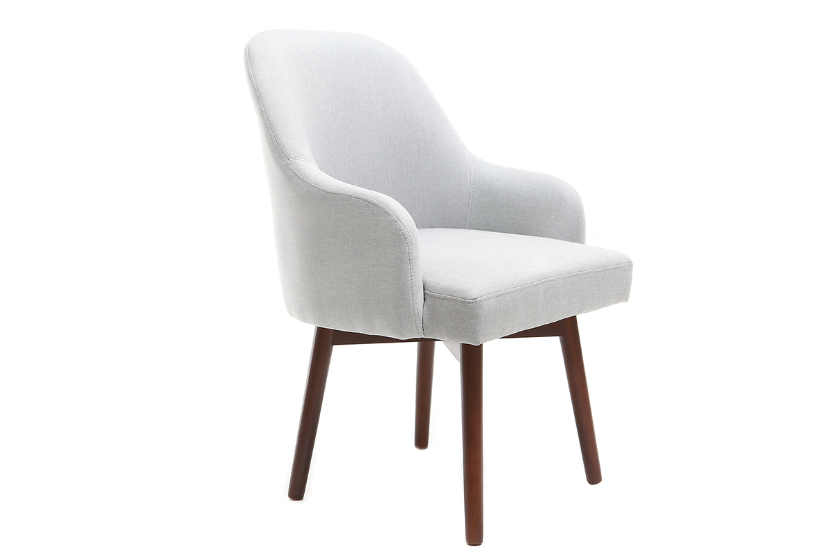 Design-Sessel Grau dunkle Holzbeine MONA