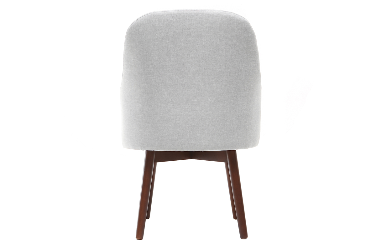 Design-Sessel Grau dunkle Holzbeine MONA