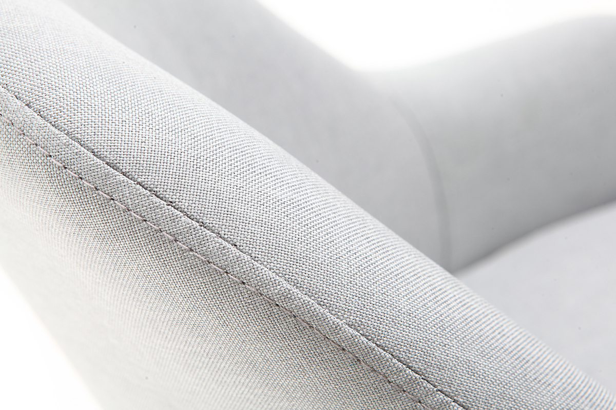 Design-Sessel Grau dunkle Holzbeine MONA