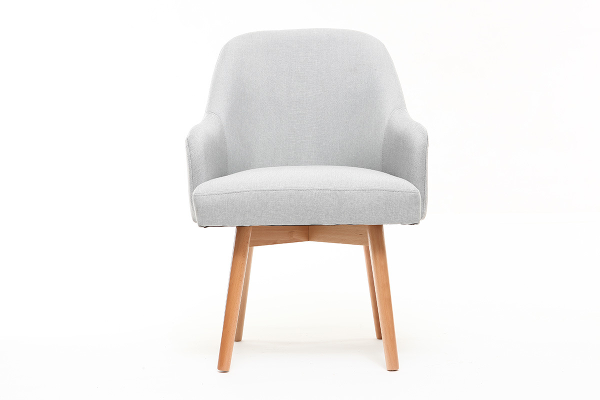 Design-Sessel Grau helle Holzbeine MONA