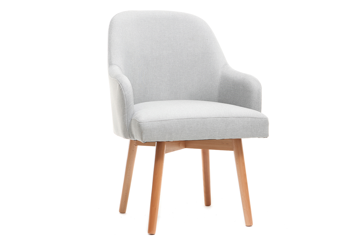 Design-Sessel Grau helle Holzbeine MONA
