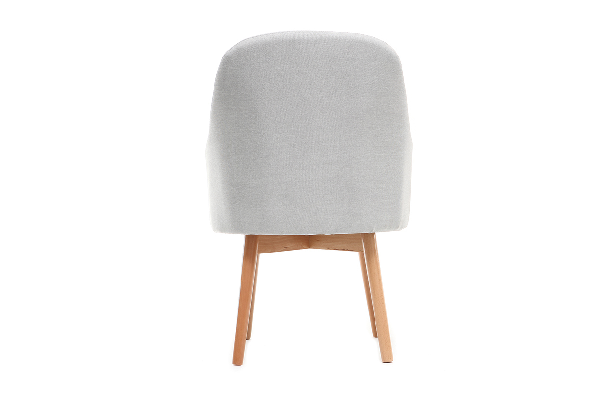 Design-Sessel Grau helle Holzbeine MONA