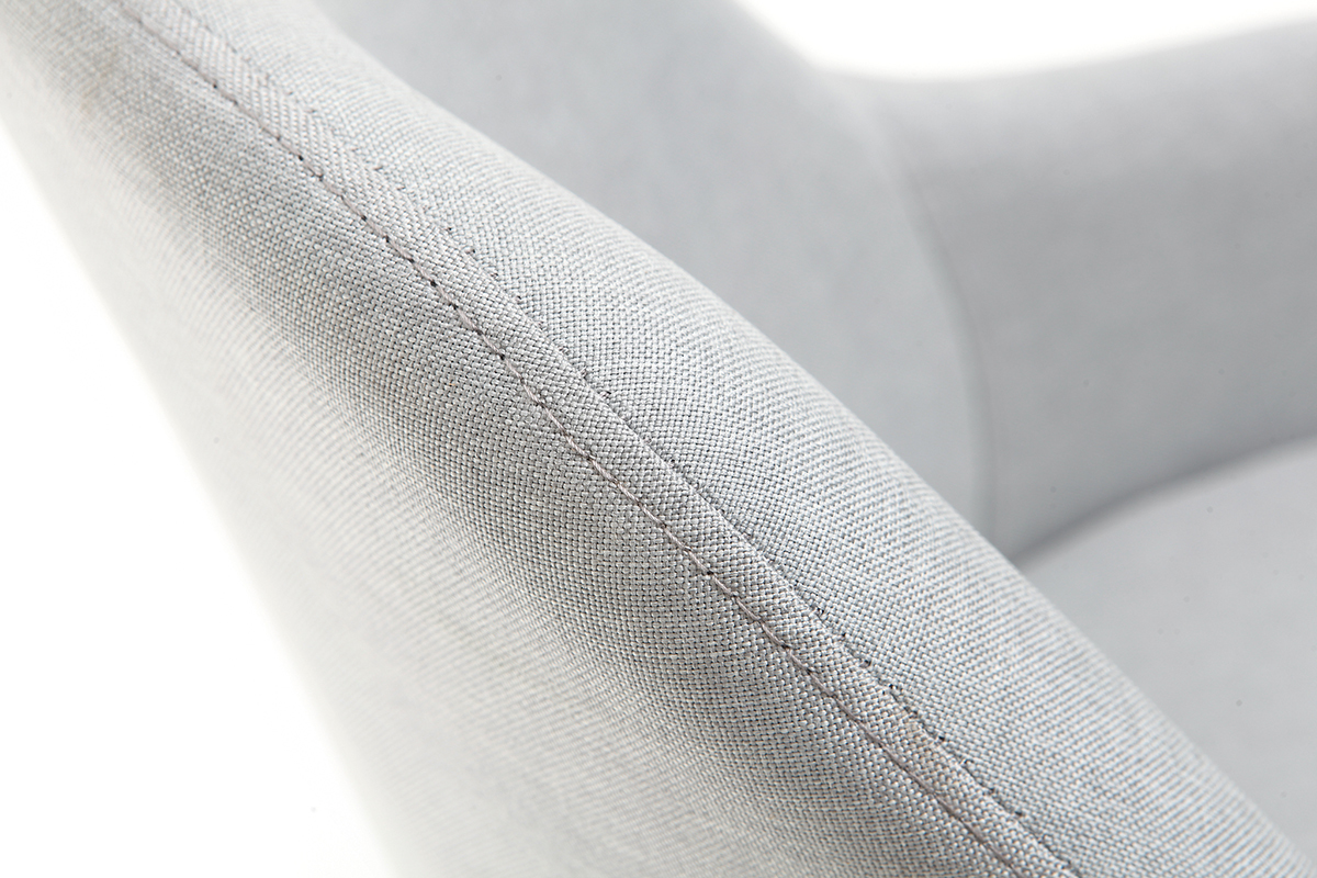 Design-Sessel Grau helle Holzbeine MONA