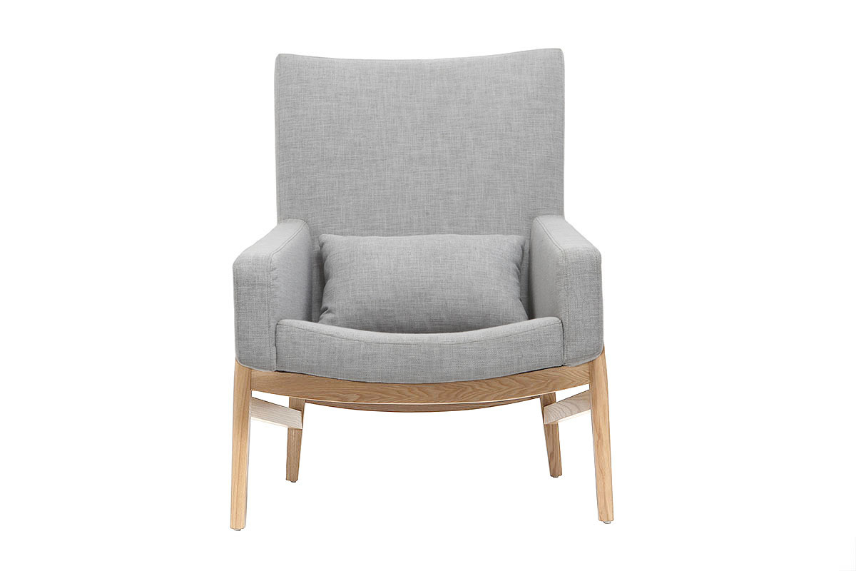 Design-Sessel Grau Holzbeine KYOTO