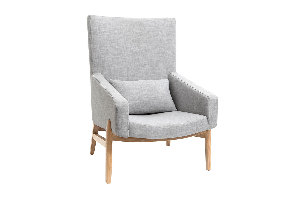 Design-Sessel Grau Holzbeine KYOTO
