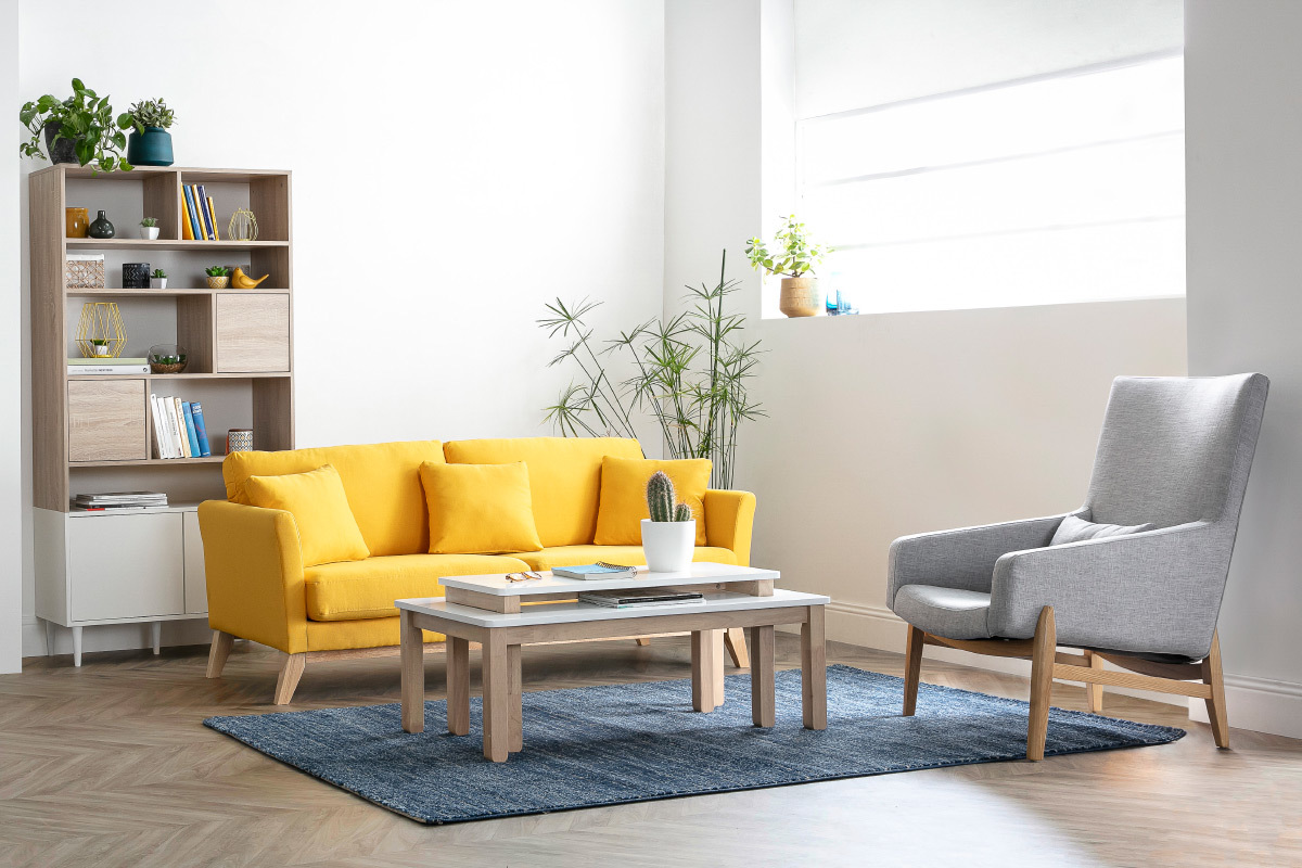Design-Sessel Grau Holzbeine KYOTO